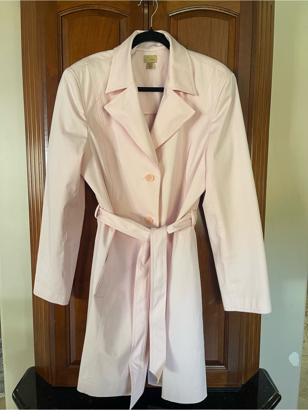 Caslon Pale Pink Belted Trench Coat